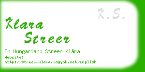 klara streer business card